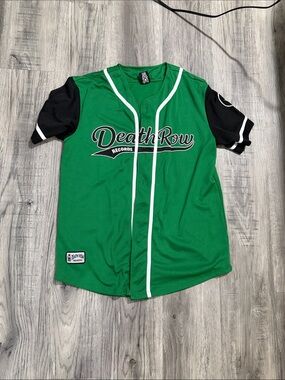 Death Row Green & Black Baseball Jersey Shirt
